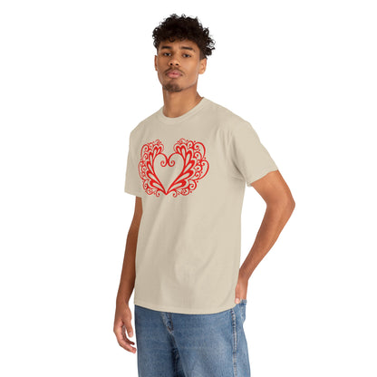 Heart Swirl Graphic Tee — Romantic Red Heart Couple T‑Shirt (Unisex Limited Edition)