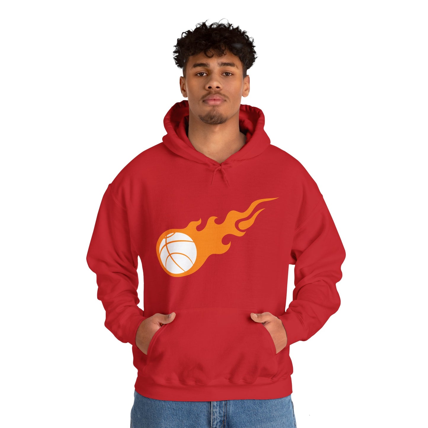 Fire Basketball Hoodie - Men's Varsity Hooded Sweatshirt