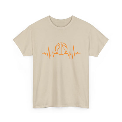 Basketball Heartbeat Tee — Basketball Pulse Graphic T-Shirt
