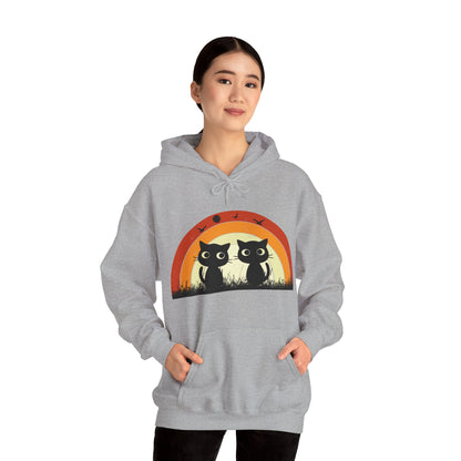 Retro Cat Rainbow Hoodie - Women's Hoodies