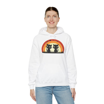 Retro Cat Rainbow Hoodie - Women's Hoodies