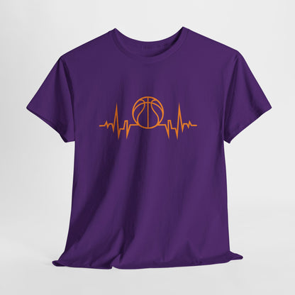 Basketball Heartbeat Tee — Basketball Pulse Graphic T-Shirt