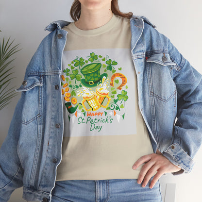 Unisex St. Patrick's Day Tee — 'Happy St. Patrick's Day' Shamrock & Leprechaun Hat Graphic (Limited Edition)