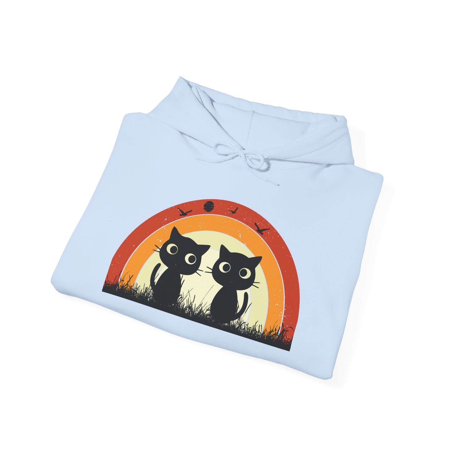 Retro Cat Rainbow Hoodie - Women's Hoodies