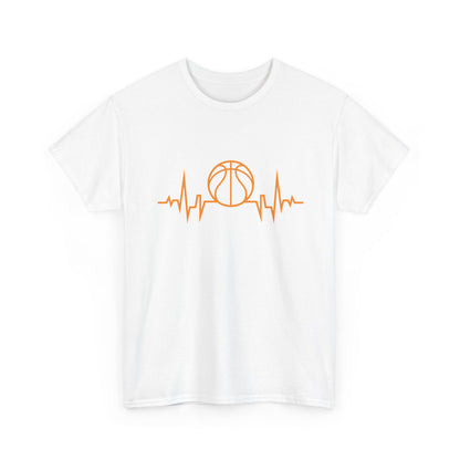 Basketball Heartbeat Tee — Basketball Pulse Graphic T-Shirt