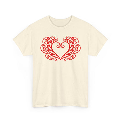 Heart Swirl Graphic Tee — Romantic Red Heart Couple T‑Shirt (Unisex Limited Edition)