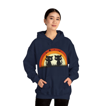 Retro Cat Rainbow Hoodie - Women's Hoodies