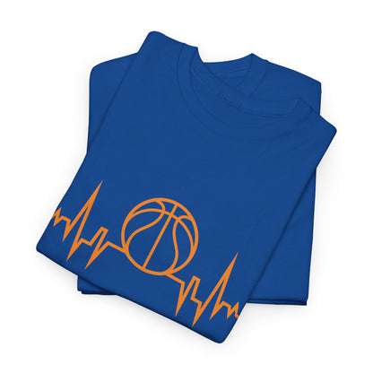 Basketball Heartbeat Tee — Basketball Pulse Graphic T-Shirt