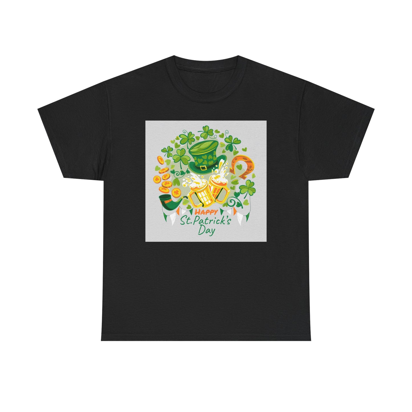 Unisex St. Patrick's Day Tee — 'Happy St. Patrick's Day' Shamrock & Leprechaun Hat Graphic (Limited Edition)