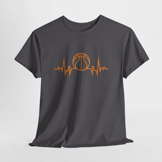 Basketball Heartbeat Tee — Basketball Pulse Graphic T-Shirt