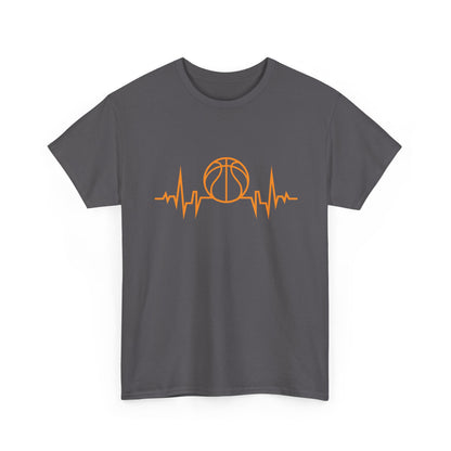 Basketball Heartbeat Tee — Basketball Pulse Graphic T-Shirt
