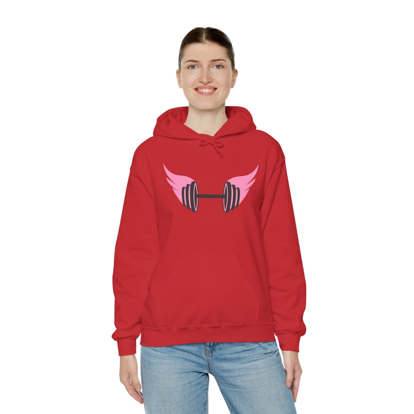 Women's Hoodie - Strong Barbell With Wings