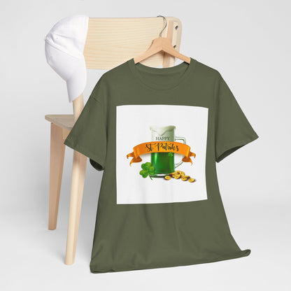 Unisex St. Patrick's Day Tee — 'Happy St. Patrick's' Beer Mug & Gold Coins Design (Limited Edition)