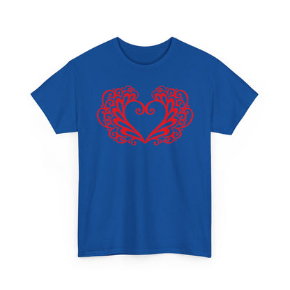 Heart Swirl Graphic Tee — Romantic Red Heart Couple T‑Shirt (Unisex Limited Edition)