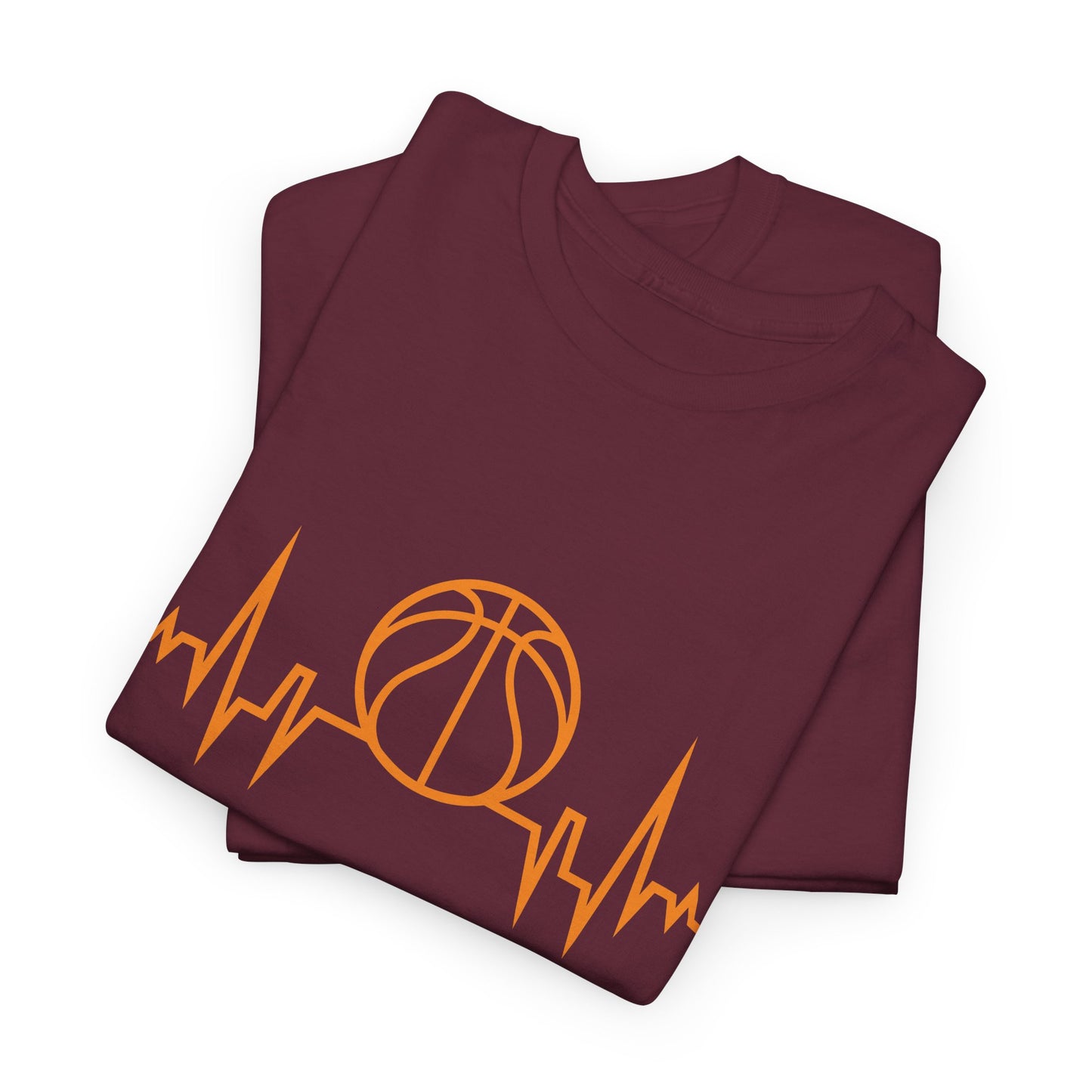 Basketball Heartbeat Tee — Basketball Pulse Graphic T-Shirt