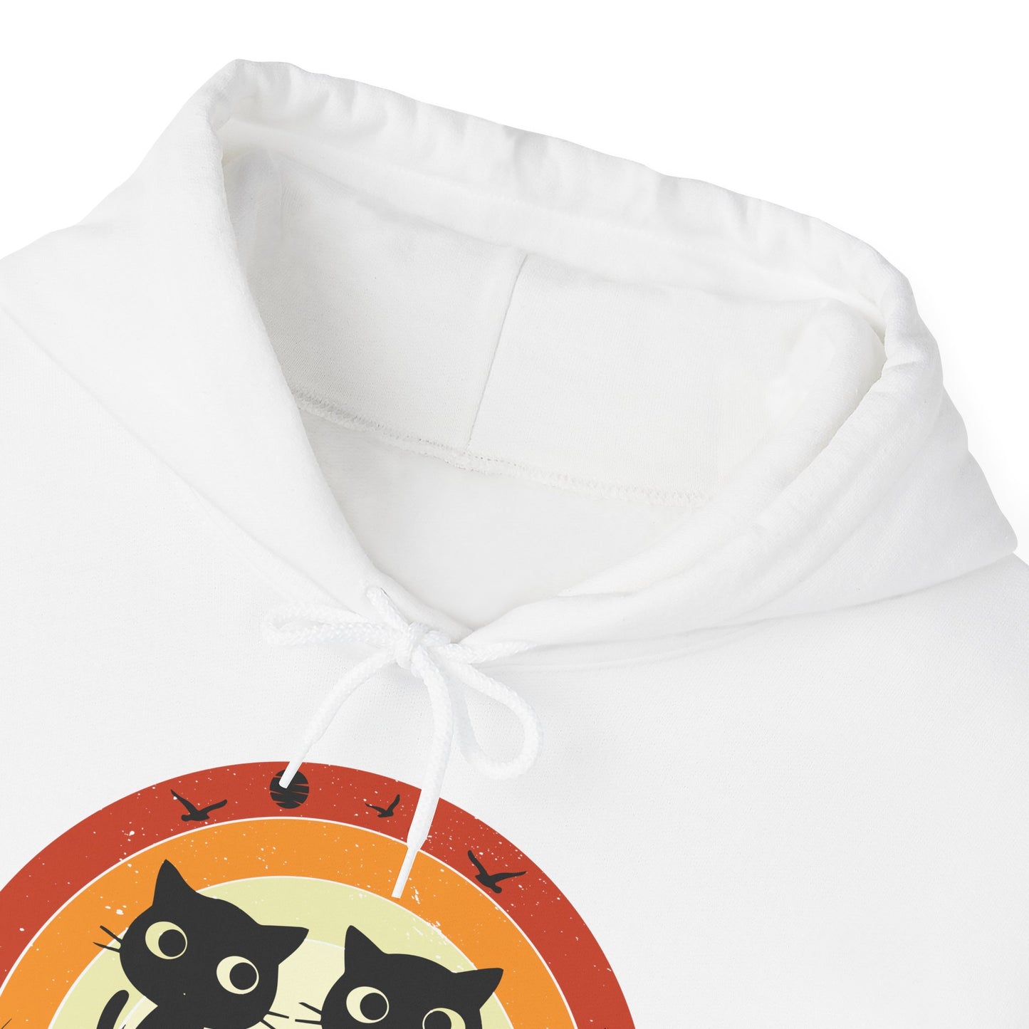 Retro Cat Rainbow Hoodie - Women's Hoodies