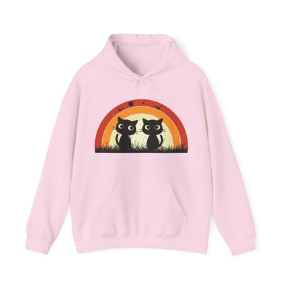 Retro Cat Rainbow Hoodie - Women's Hoodies