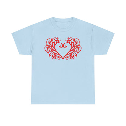 Heart Swirl Graphic Tee — Romantic Red Heart Couple T‑Shirt (Unisex Limited Edition)