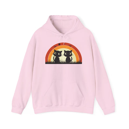 Retro Cat Rainbow Hoodie - Women's Hoodies