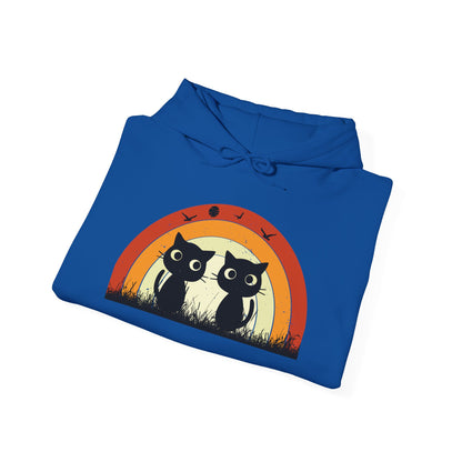 Retro Cat Rainbow Hoodie - Women's Hoodies