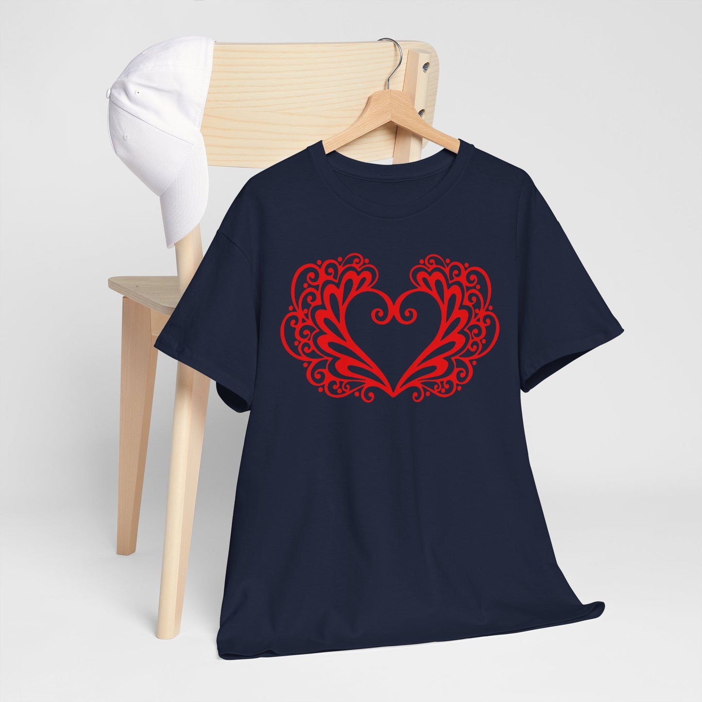 Heart Swirl Graphic Tee — Romantic Red Heart Couple T‑Shirt (Unisex Limited Edition)