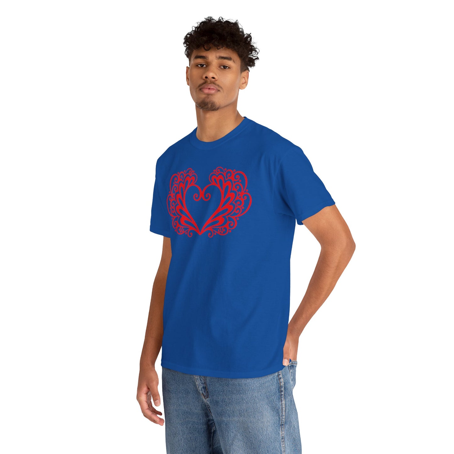 Heart Swirl Graphic Tee — Romantic Red Heart Couple T‑Shirt (Unisex Limited Edition)