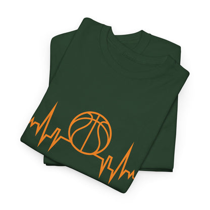 Basketball Heartbeat Tee — Basketball Pulse Graphic T-Shirt