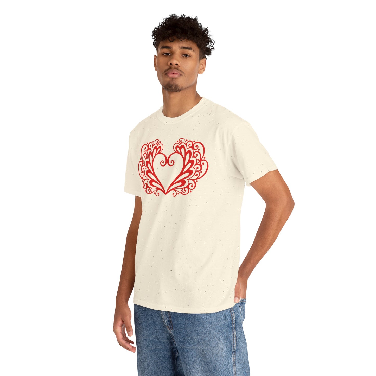 Heart Swirl Graphic Tee — Romantic Red Heart Couple T‑Shirt (Unisex Limited Edition)