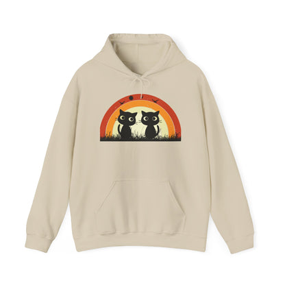 Retro Cat Rainbow Hoodie - Women's Hoodies