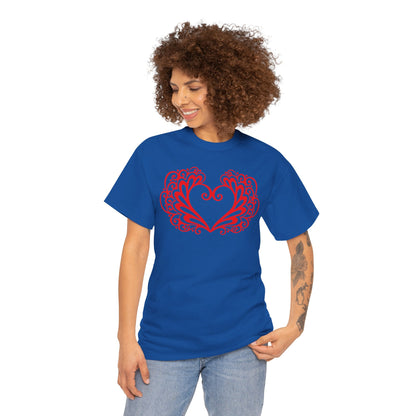 Heart Swirl Graphic Tee — Romantic Red Heart Couple T‑Shirt (Unisex Limited Edition)
