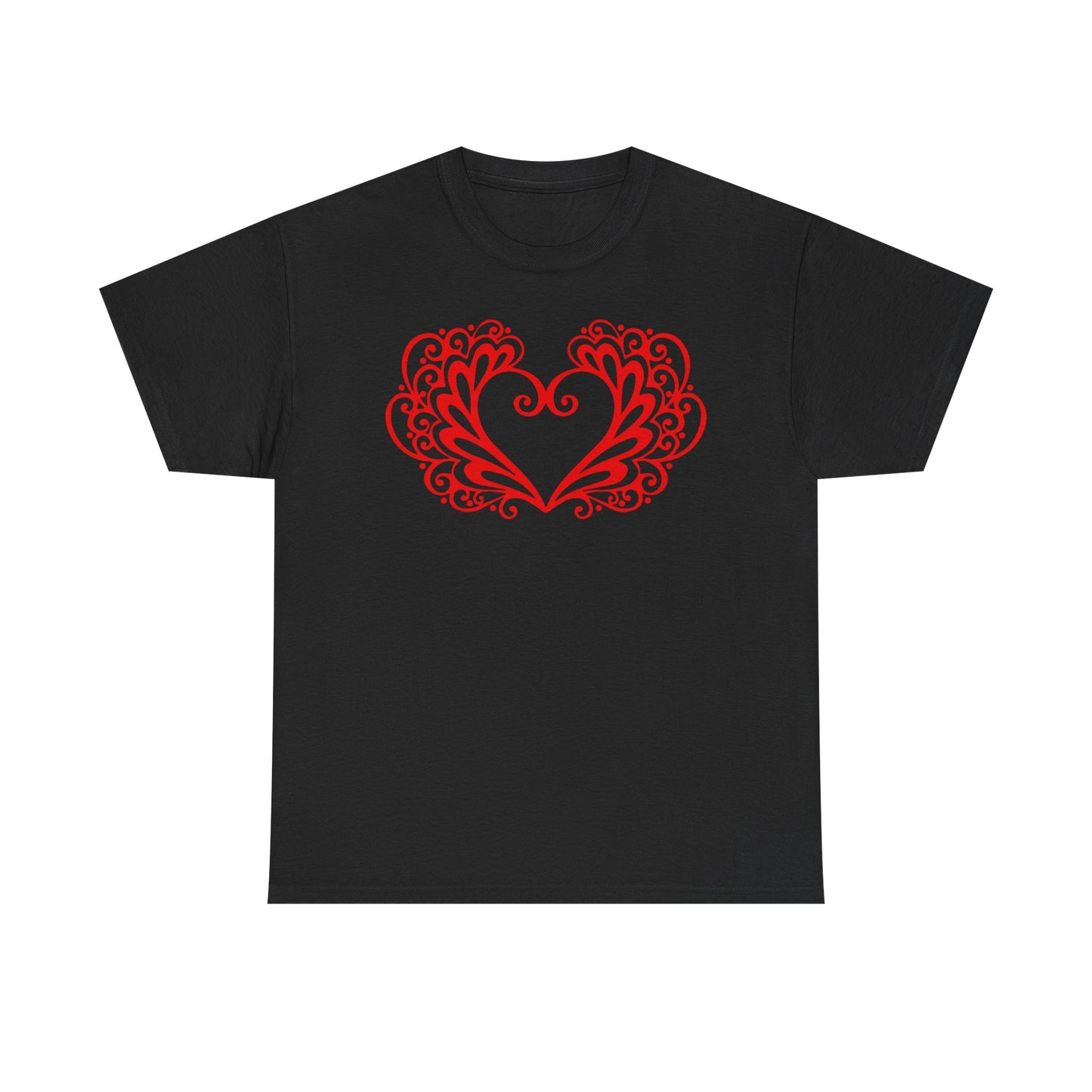 Heart Swirl Graphic Tee — Romantic Red Heart Couple T‑Shirt (Unisex Limited Edition)