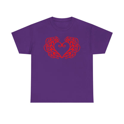 Heart Swirl Graphic Tee — Romantic Red Heart Couple T‑Shirt (Unisex Limited Edition)