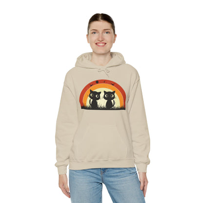 Retro Cat Rainbow Hoodie - Women's Hoodies