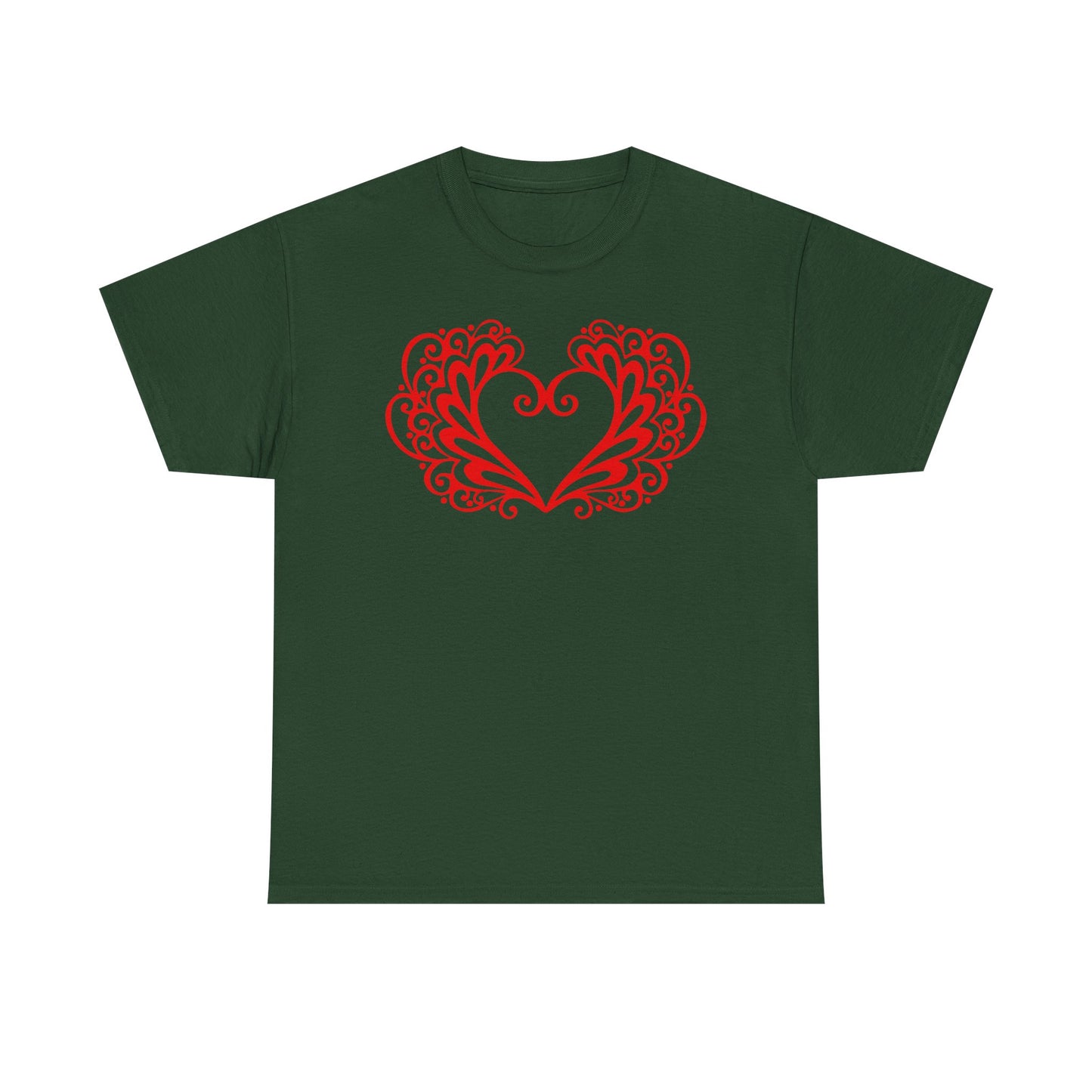 Heart Swirl Graphic Tee — Romantic Red Heart Couple T‑Shirt (Unisex Limited Edition)