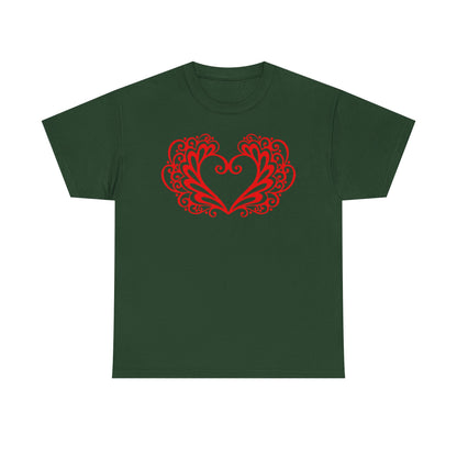 Heart Swirl Graphic Tee — Romantic Red Heart Couple T‑Shirt (Unisex Limited Edition)