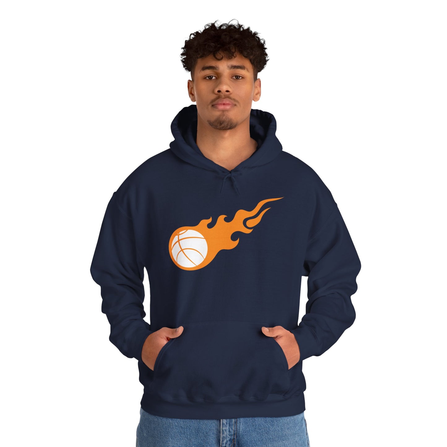 Fire Basketball Hoodie - Men's Varsity Hooded Sweatshirt