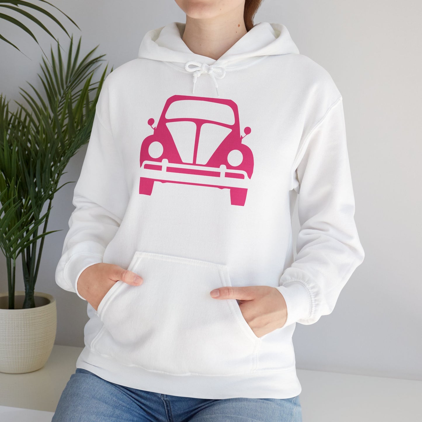 Pink Beetle Car Hoodie - Women's Hoodie
