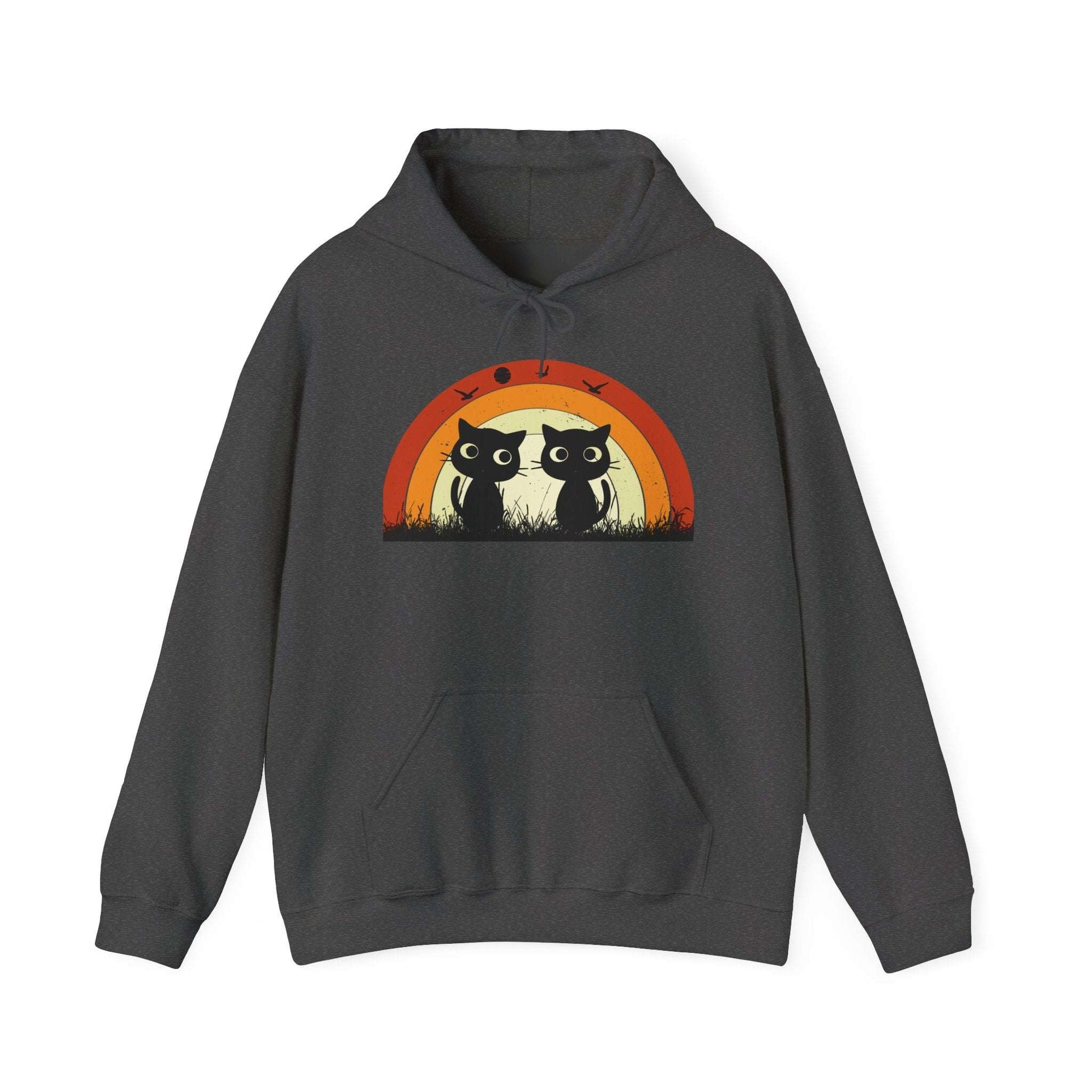 Retro Cat Rainbow Hoodie - Women's Hoodies