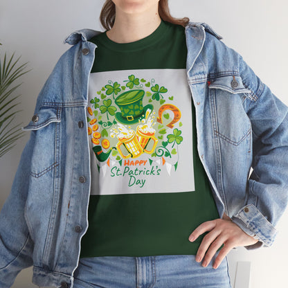Unisex St. Patrick's Day Tee — 'Happy St. Patrick's Day' Shamrock & Leprechaun Hat Graphic (Limited Edition)