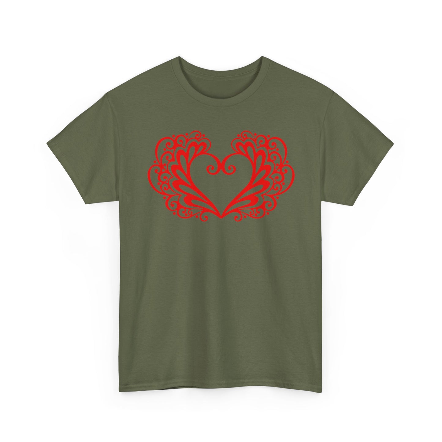 Heart Swirl Graphic Tee — Romantic Red Heart Couple T‑Shirt (Unisex Limited Edition)