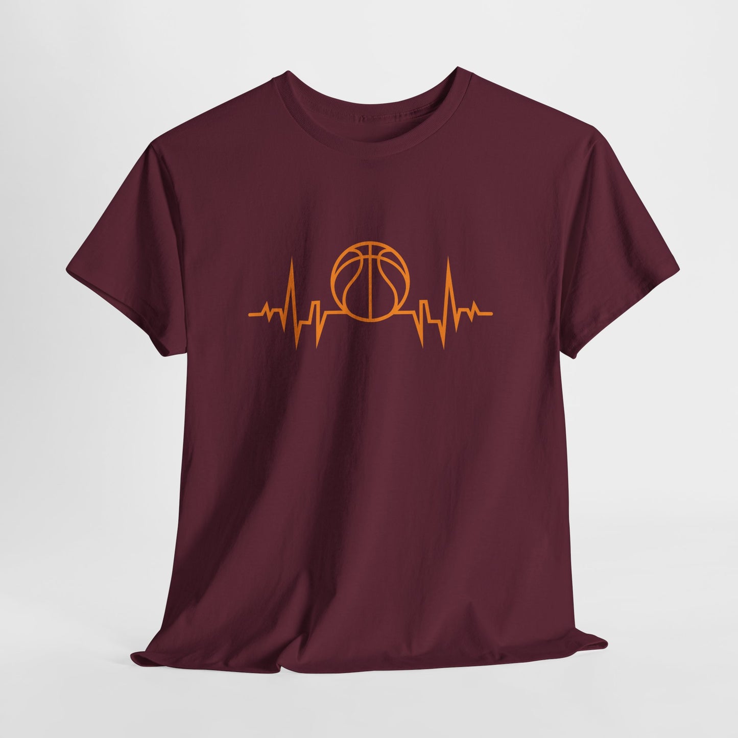 Basketball Heartbeat Tee — Basketball Pulse Graphic T-Shirt