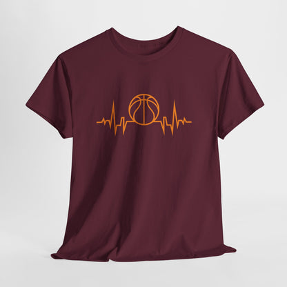 Basketball Heartbeat Tee — Basketball Pulse Graphic T-Shirt