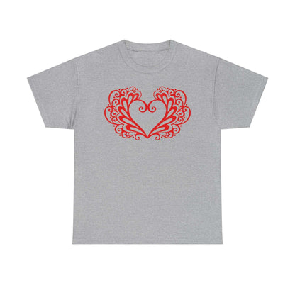 Heart Swirl Graphic Tee — Romantic Red Heart Couple T‑Shirt (Limited Edition)