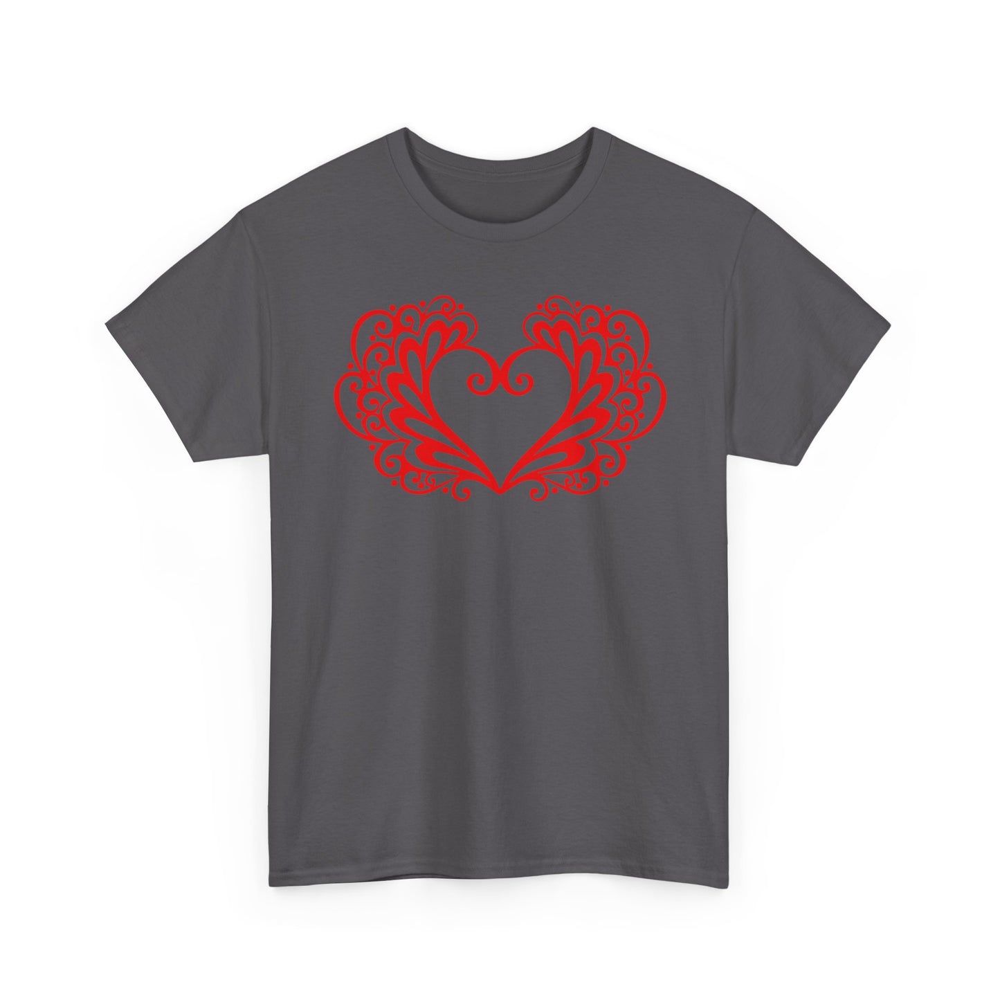 Heart Swirl Graphic Tee — Romantic Red Heart Couple T‑Shirt (Unisex Limited Edition)
