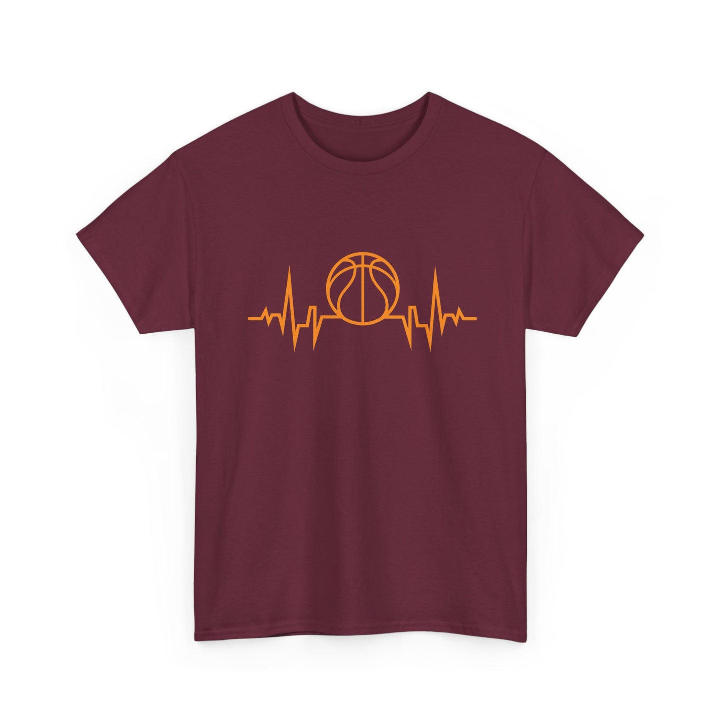 Basketball Heartbeat Tee — Basketball Pulse Graphic T-Shirt