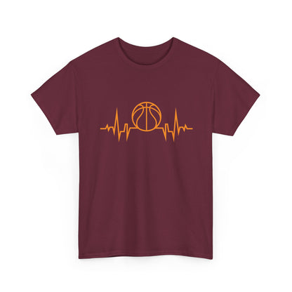 Basketball Heartbeat Tee — Basketball Pulse Graphic T-Shirt