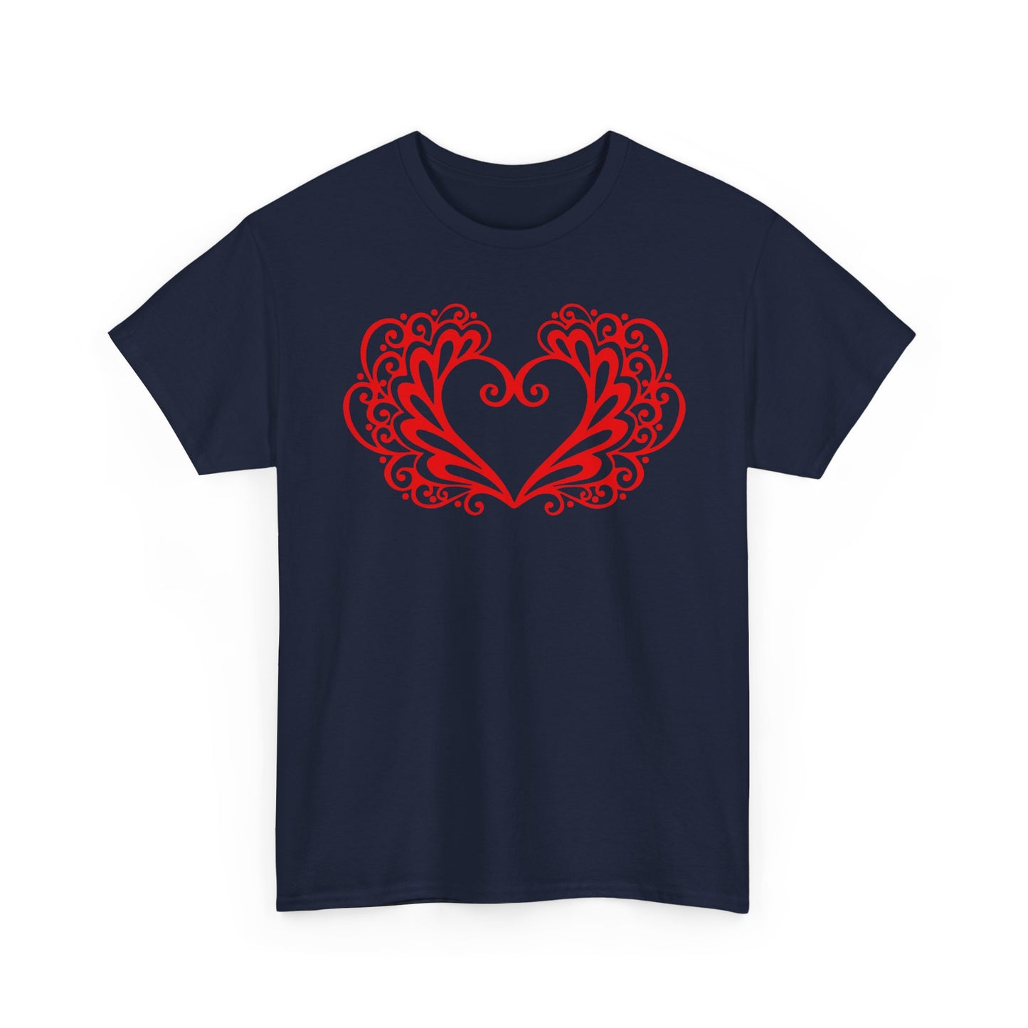 Heart Swirl Graphic Tee — Romantic Red Heart Couple T‑Shirt (Unisex Limited Edition)