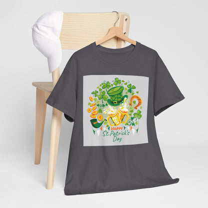 Unisex St. Patrick's Day Tee — 'Happy St. Patrick's Day' Shamrock & Leprechaun Hat Graphic (Limited Edition)