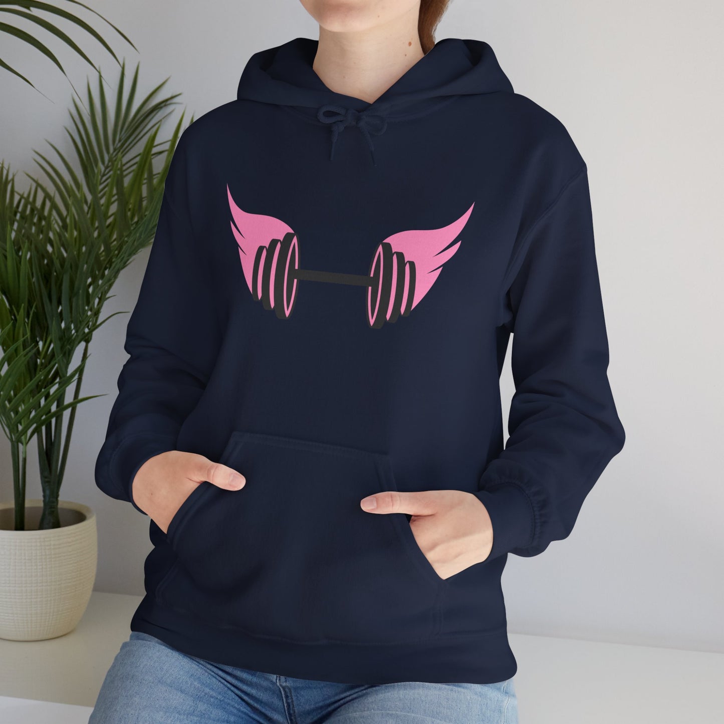 Women's Hoodie - Strong Barbell With Wings