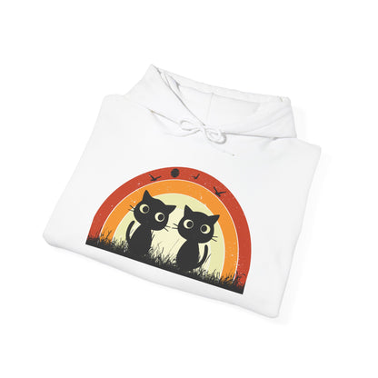 Retro Cat Rainbow Hoodie - Women's Hoodies